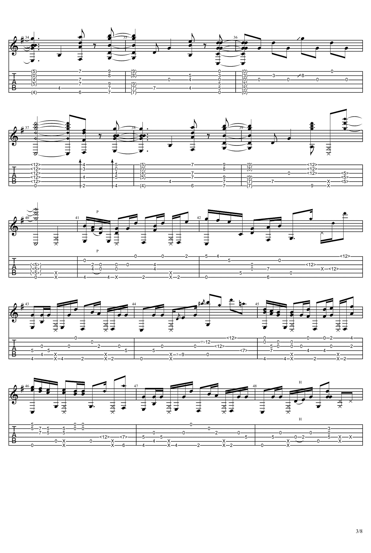 没什么大不了指弹吉他谱3-RADWIMPS