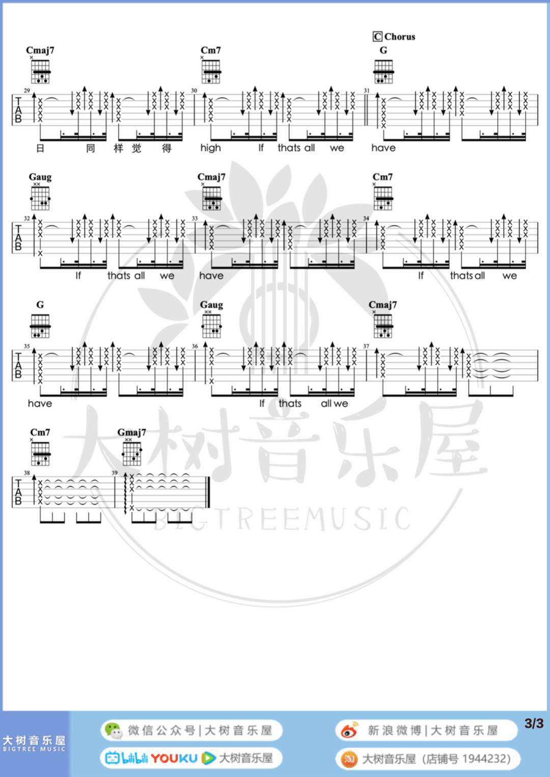 劲浪漫超温馨吉他谱3-#F调指法