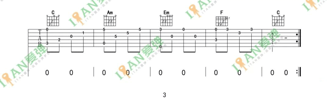 桥边姑娘吉他谱3-海伦-C调指法