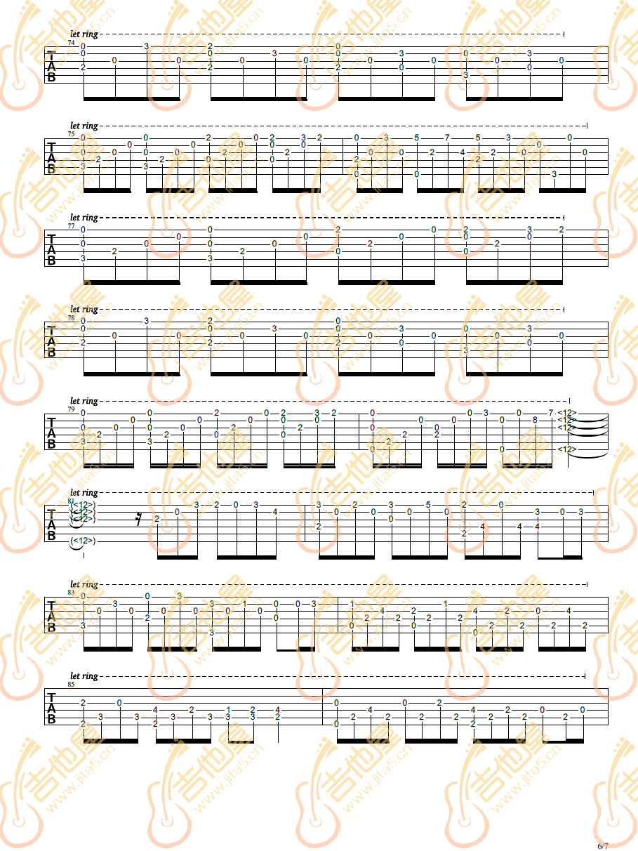 花之舞指弹吉他谱6
