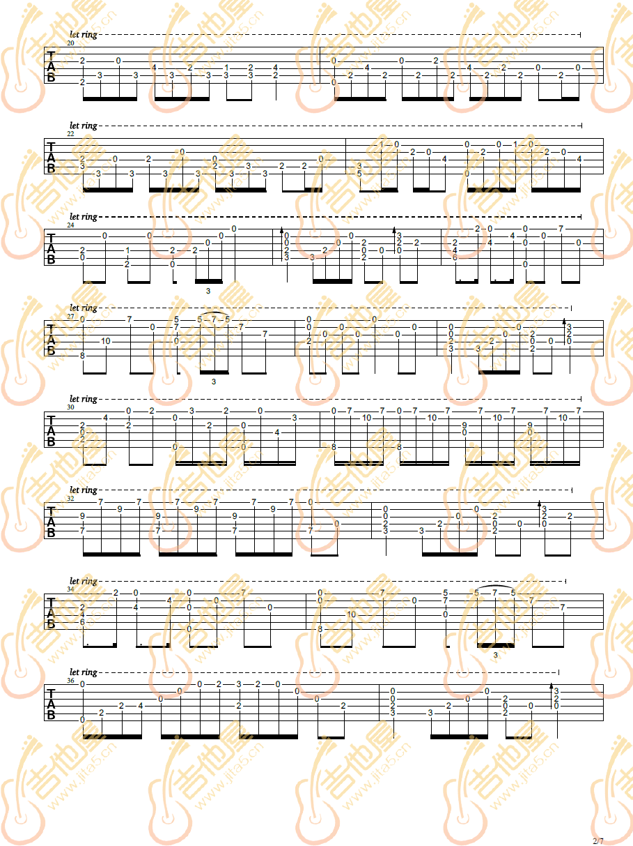 花之舞指弹吉他谱2