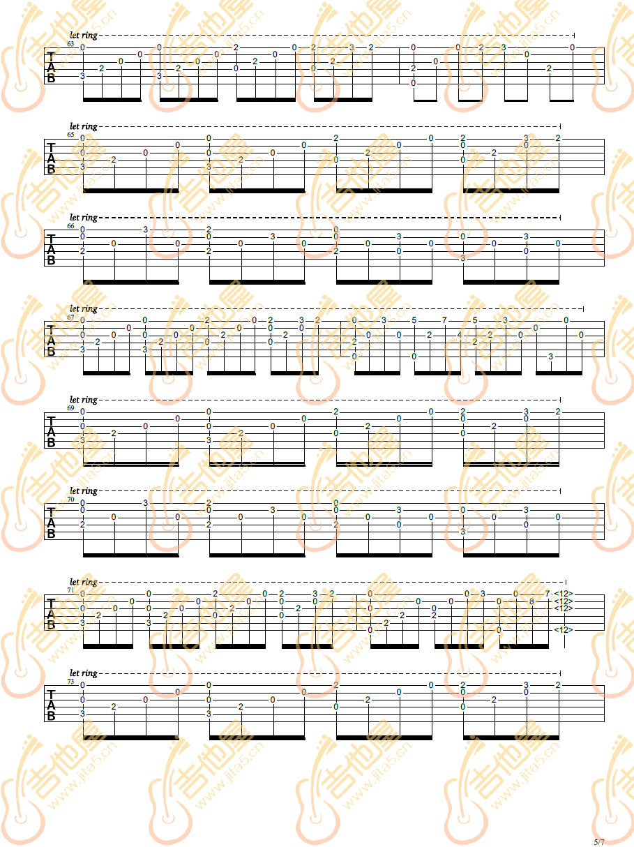 花之舞指弹吉他谱5