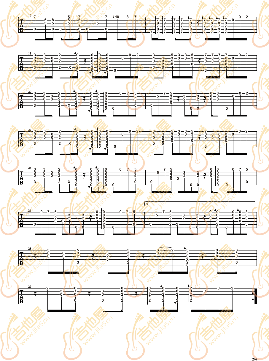 青鸟指弹吉他谱2
