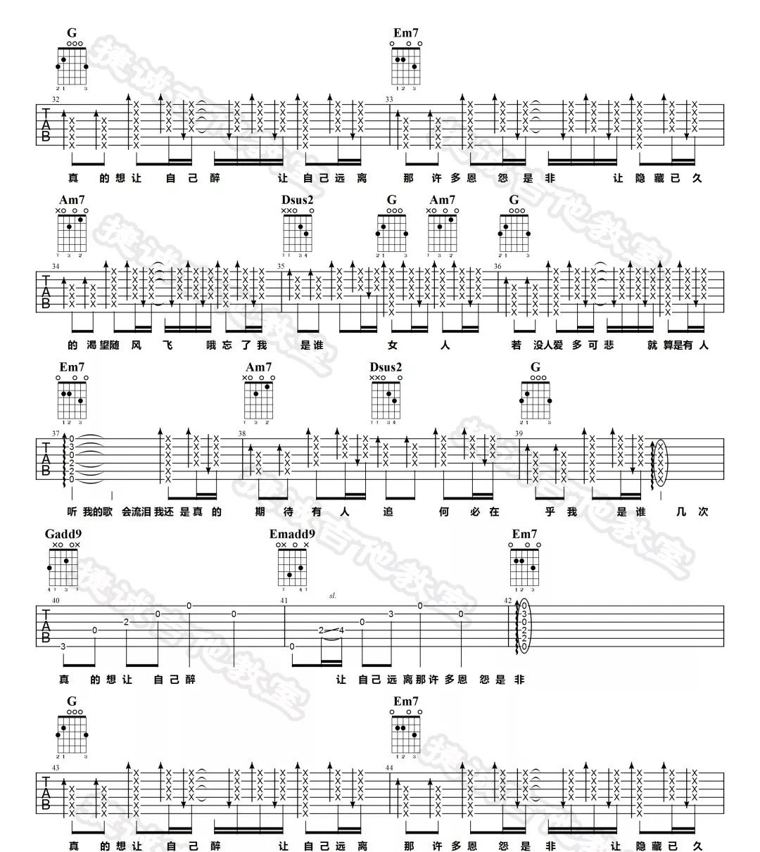 不必在乎我是谁吉他谱3-李宗盛-G调指法