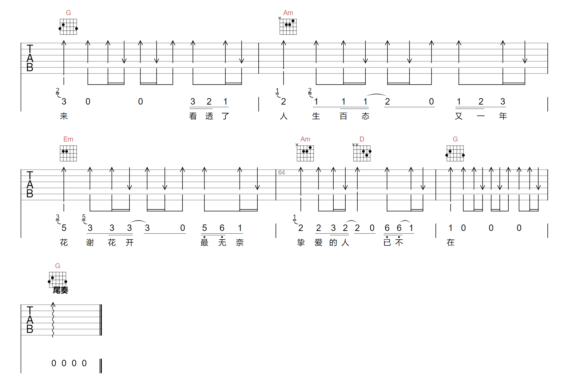 这个年代吉他谱4-大欢-G调指法