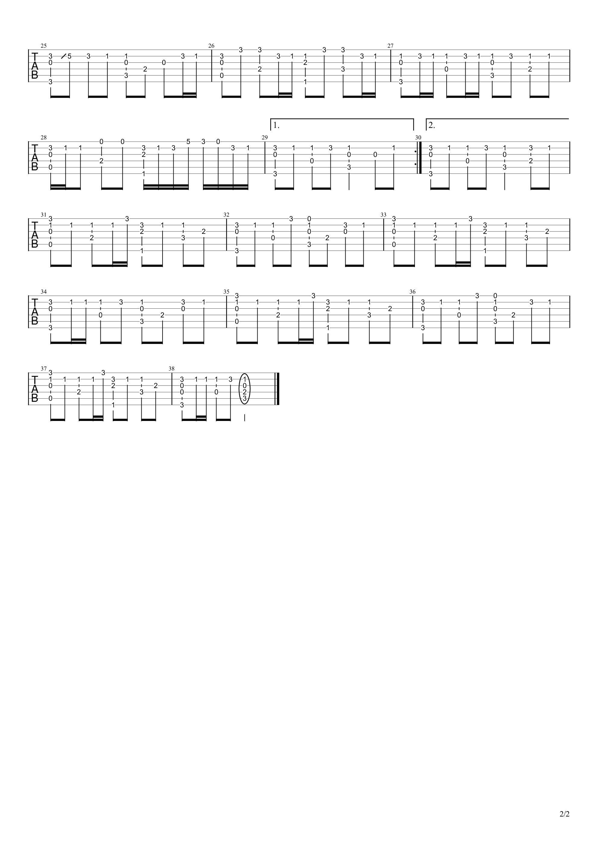 勾指起誓指弹吉他谱2-洛天依