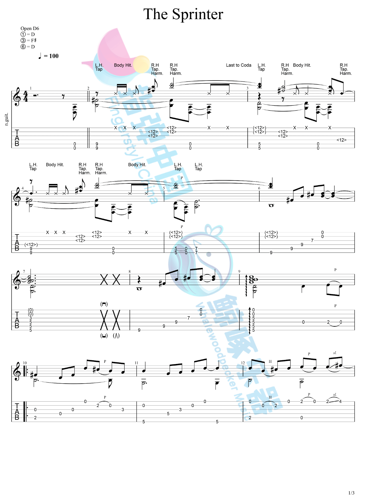 The-Sprinter指弹吉他谱1-中川砂仁