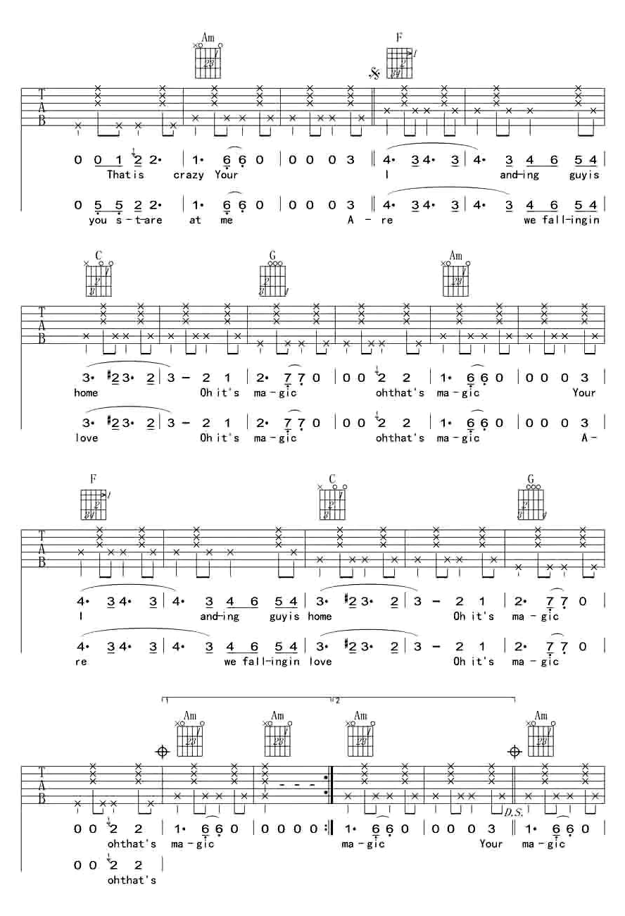 Landing-Guy吉他谱2-刘昊霖-C调指法