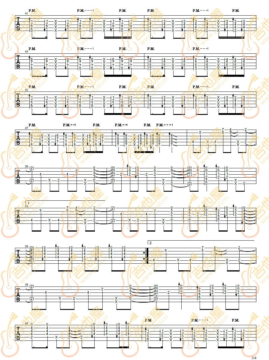 晨曦指弹吉他谱3-陈亮