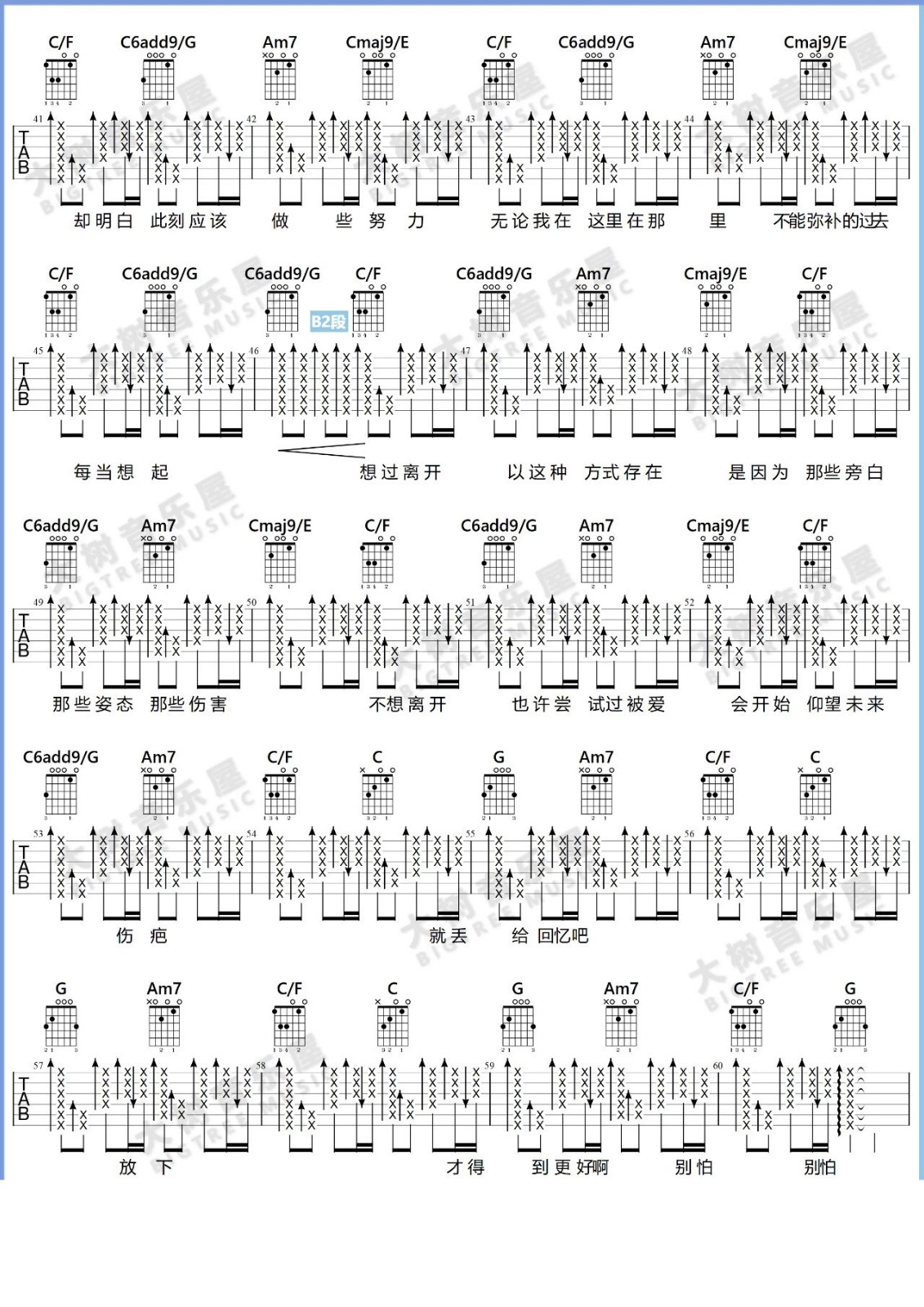 好想爱这个世界啊吉他谱3-华晨宇-C调指法