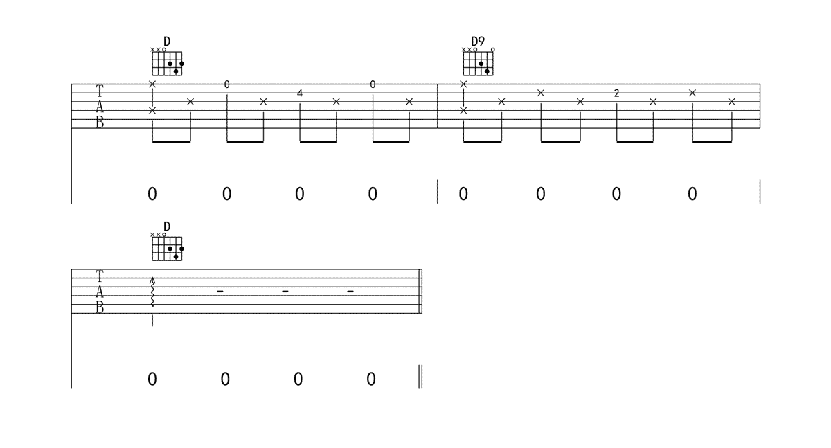 不在吉他谱5-韩安旭-D调指法