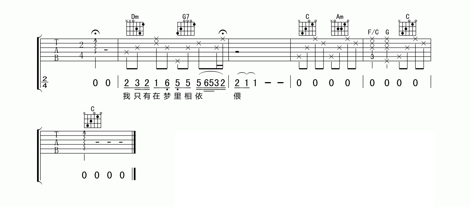 往事只能回味吉他谱3-好妹妹乐队-C调指法